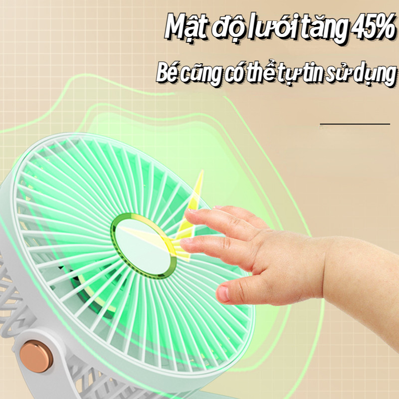 Quạt Mini Kẹp Để Bàn Cầm Tay Pin Sạc 10000 MAh, Xoay 720°, Sử Dụng Liên Tục 10 Giờ | BigBuy360 - bigbuy360.vn