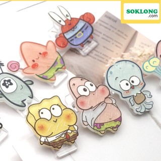 Kẹp tài liệu mini K104 hoạ tiết hình bọt biển Spongebob, Kẹp giấy hoạt hình bọt biển dễ thương