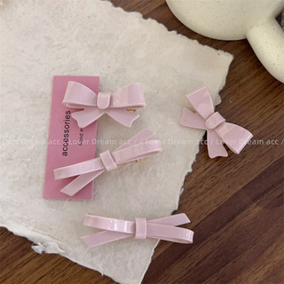 Kẹp tóc nữ Bangs Kẹp tóc nơ màu hồng