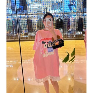 Đầm hồng in chú cún