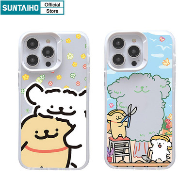 Suntaiho Ngộ nghĩnh Họa Tiết Chó Dễ Thương Trong Suốt Mờ Dành Cho Iphone 15 14 12 13 11 Pro Max IP 7 8 Plus Iphon X Xs XR Xs Max TPU Silicon Softcase Cao Cấp Chống Sốc Ốp điện thoại