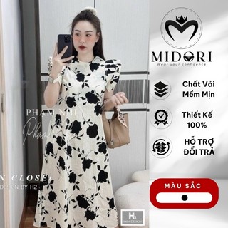 Đầm Bầu Xinh Babydoll, Váy Bầu hoa nhí thiết kế tay cánh tiên chất vải lụa tằm dáng dài đi dự tiệc công sở