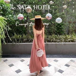 Váy Liền Không Tay Phong Cách Hồng Kông Váy Hai Dây Dài Chic Khí Chất Cổ Điển Phong Cách Lạnh Giá Mẫu Mới Mùa Xuân Hè Ch