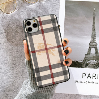 Ốp lưng da imd họa tiết burberry - không chữ - u019