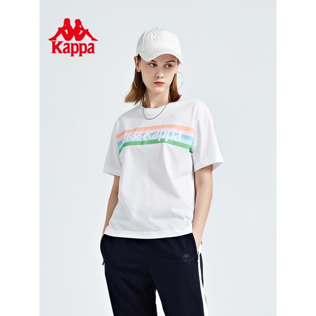 Kappa Kappa Nữ Phong Cách Mới Áo Thun Thể Thao In Chữ Cổ Tròn Tay Ngắn 0127