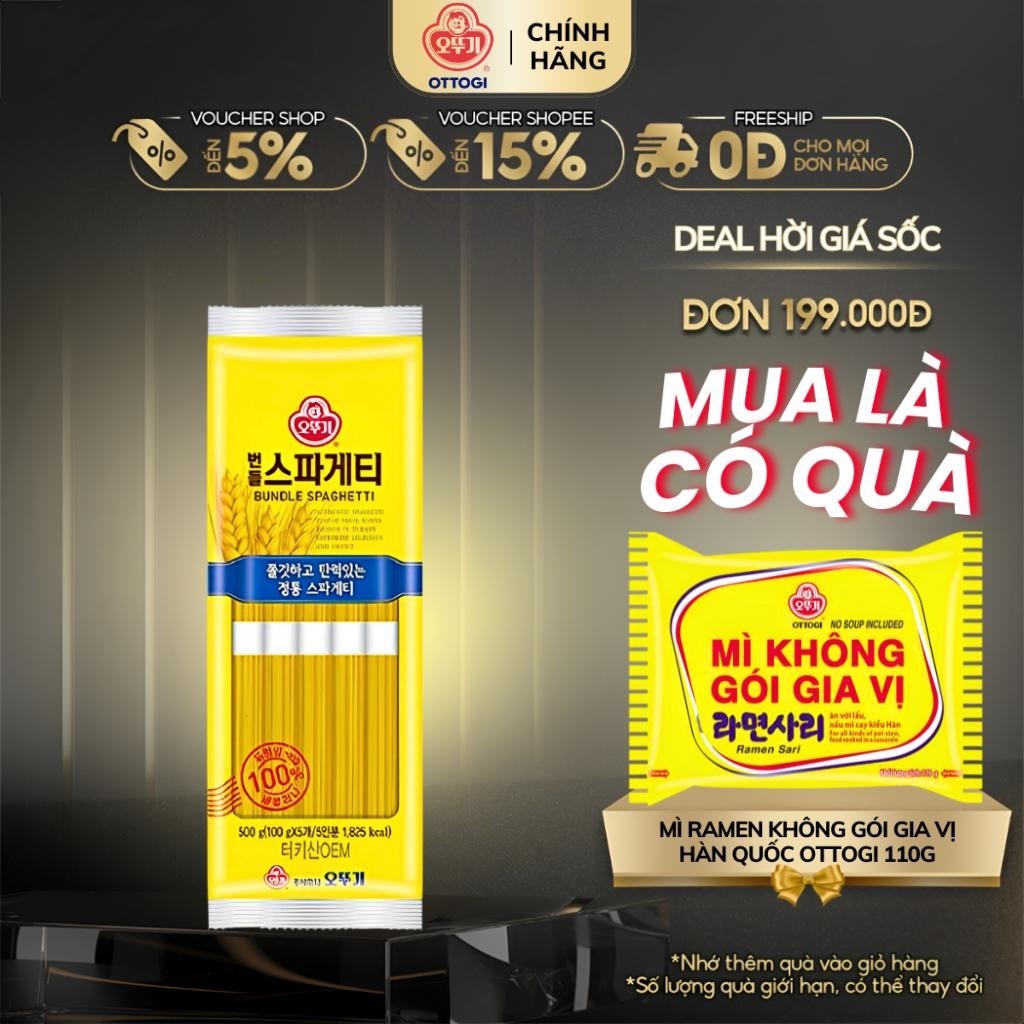 Mì Ý Spaghetti Ottogi Hàn Quốc, Mỳ Trộn Tương Cà Ăn Liền Gói 500g