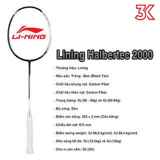  Vợt Cầu Lông Lining Halbertec 2000 Nội Địa 1 Khung 1 Túi   Chính hãng  bảo hành 3T  