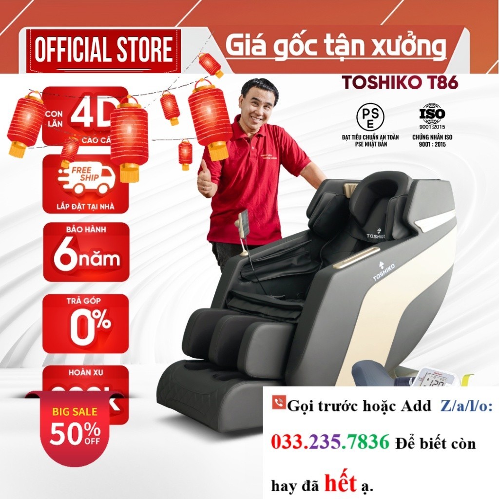 Ghế massage trị liệu toàn thân Toshiko T86 đa chức năng <new