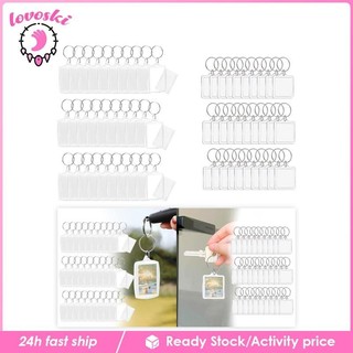 30x acrylic ảnh móc khóa trong suốt diy dự án thủ công đồ trang trí đựng thẻ acrylic móc khóa trống khung hình móc khóa