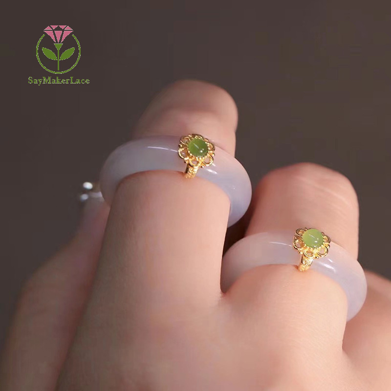 [Saymakerlace] Nhẫn Ngọc Giả Retro Trung Quốc Thời Trang Trang Trang Sức Đá Tinh Tế Chủ Nghĩa Tối Giản Hanfu Phù Hợp Với Đồ Trang Trí Tay | BigBuy360 - bigbuy360.vn