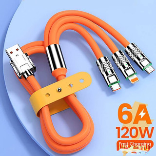 Cáp sạc siêu nhanh 120w 6a 3 trong 1 typec ios micro usb quick charge data cable yk