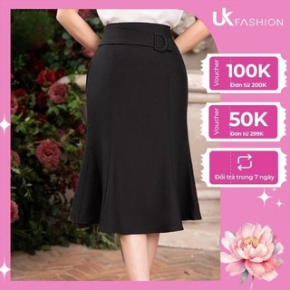 Chân Váy Đuôi Cá UK FASHION Thiết Kế Cạp Vạt Thanh Lịch Nữ Tính Chất Vải Nhập Hàn Cao Cấp NKCV2302005