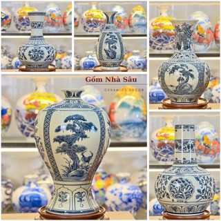Bình hút tài lộc men rạn gốm sứ Bát Tràng