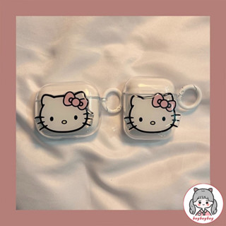 Dễ Thương Vỏ Bảo Vệ Hộp Sạc Tai Nghe airpods 1 / 2 / 3 / pro 2 bluetooth Không Dây Chất Liệu Silicon Hình hello kitty Dễ Thương