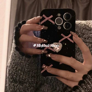 Trái Tim Kim Cương Hồng Thích Hợp Cho Apple 15pro Ốp Điện Thoại iPhone14 / 13 / 12 / 11 Mềm xsmax Nữ 7 / 8plus