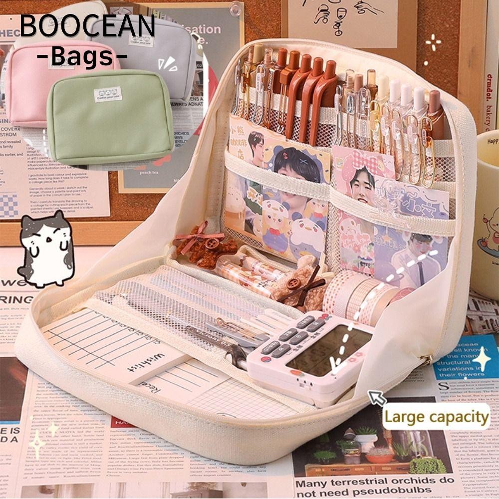 BOOCEAN Hộp bút chì lớn Túi đi học dễ thương Túi bút Kawaii