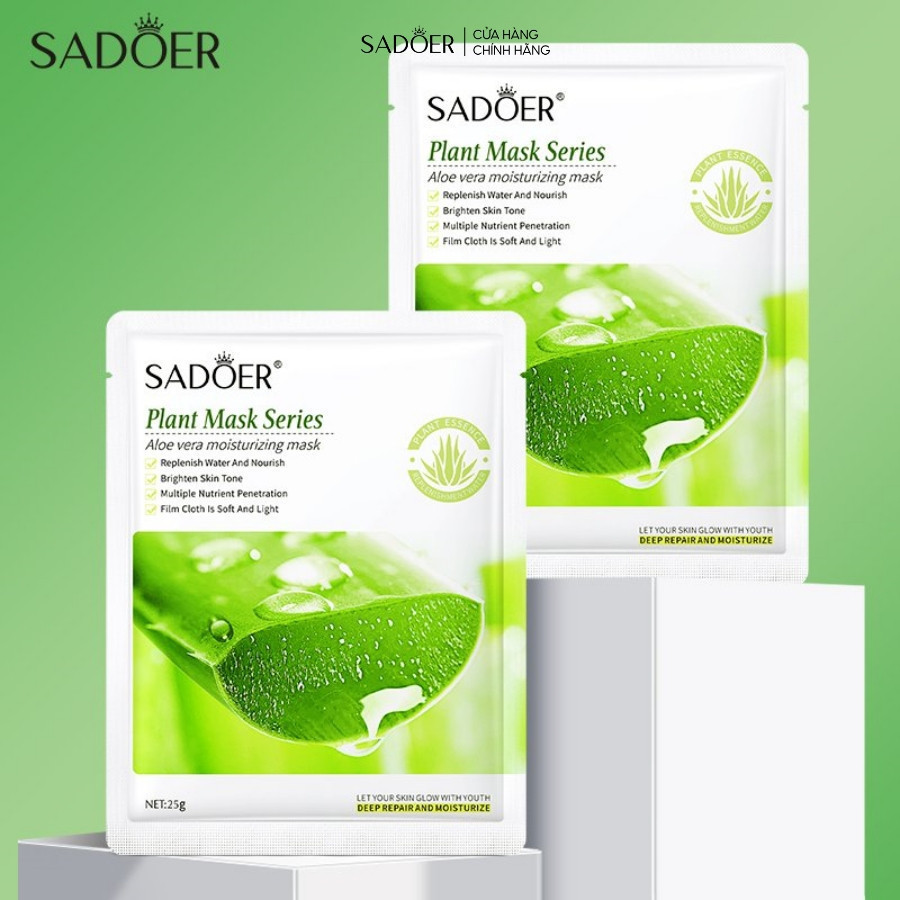 Mặt nạ giấy dưỡng da dịu nhẹ tự nhiên SADOER giúp dưỡng ẩm cấp nước căng mịn mang lại vẻ hồng hào cho da