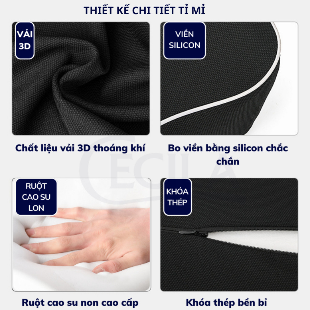 A4 COMBO Bộ Gối Tựa Đầu và Tựa Lưng Cao Su Non Nguyên Khối Cao Cấp Siêu Đàn Hồi Chống Đau Mỏi DT AUTOCAR | BigBuy360 - bigbuy360.vn