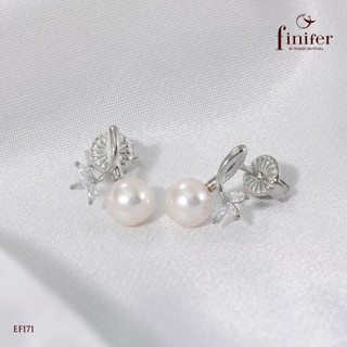 Bông tai ngọc trai thật, bạc quý kim với thiết kế tinh xảo, thanh lịch - EF171 - Finifer by Hoang Gia Pearl