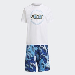 Adidas tập luyện bộ quần áo mùa hè aaron kai trẻ em trắng gm8367