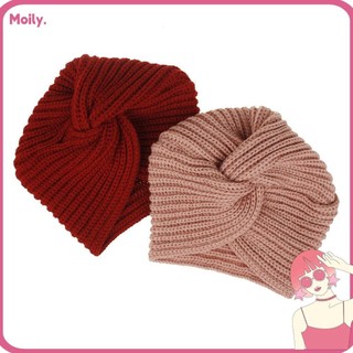 Mũ turban trùm đầu màu trơn phong cách boho giữ ấm