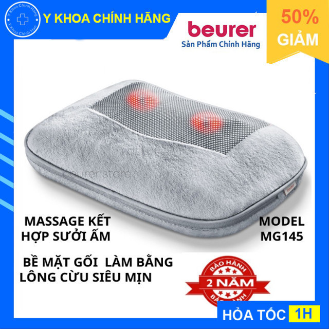 Gối Massage Hồng Ngoại Shiatsu Beurer MG145, mát xa cổ vai gáy giảm đau nhức thoái hóa xương khớp, c