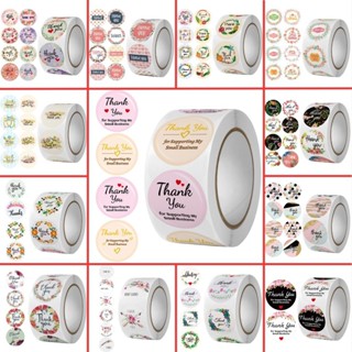 Cuộn 500 miếng dán họa tiết cảm ơn thank you, sang trọng gói hàng, phụ kiện quà tặng - Sally shop