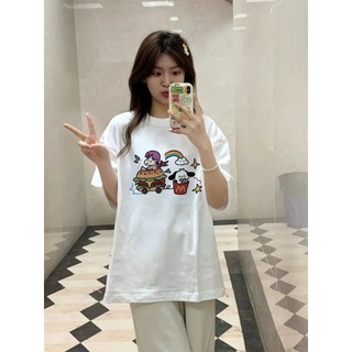 Mùa hè Mới Ngọt Ngào Phong Cách Học Viện In Hình Hoạt Hình Áo Thun Tay Ngắn Lớn Rời Cho Nữ