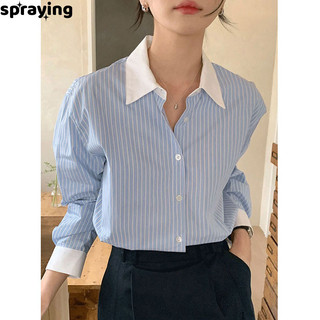 spraying Áo Sơ Mi áo sơ mi nữ áo kiểu hàn quốc thanh lịch thông thường chic Fashion WCS244050G 15Z240407