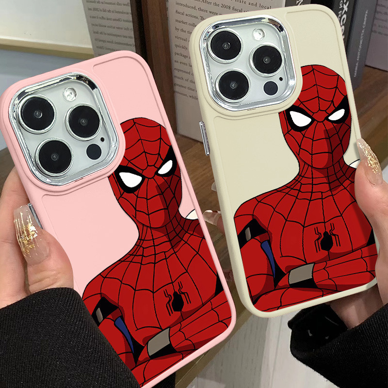 Ốp điện thoại cặp đôi Marvel Cool Spider Man Tương thích cho IPhone 11 12 13 Pro 14 15 7 8 Plus SE 2020 XR X XS Max Vỏ mềm trong suốt Điện thoại silicon TPU chống sốc