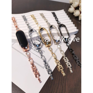 Dây đeo bằng thép không gỉ kim cương INS cho Xiaomi Band 8 7 6 5 4 3 Tương thích cho Mi Band 8 Vòng đeo tay có thể điều chỉnh sang trọng Vòng đeo tay thông minh bằng thép kim loại