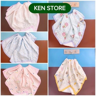 Chăn Xô màu bo viền 6 lớp loại đẹp LeeLee Kids (110x110)cm KEN STORE