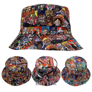 Bbyter anime one piece người cá mũ luffy in xô mũ chống nắng