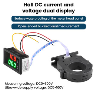 Voktta hall ampe kế vôn kế dc 0-300v ± 50a 100a 200a 400a màn hình pin led đồng hồ đo điện áp dòng điện kỹ thuật số 12v 24v 36v 48v 60v xe