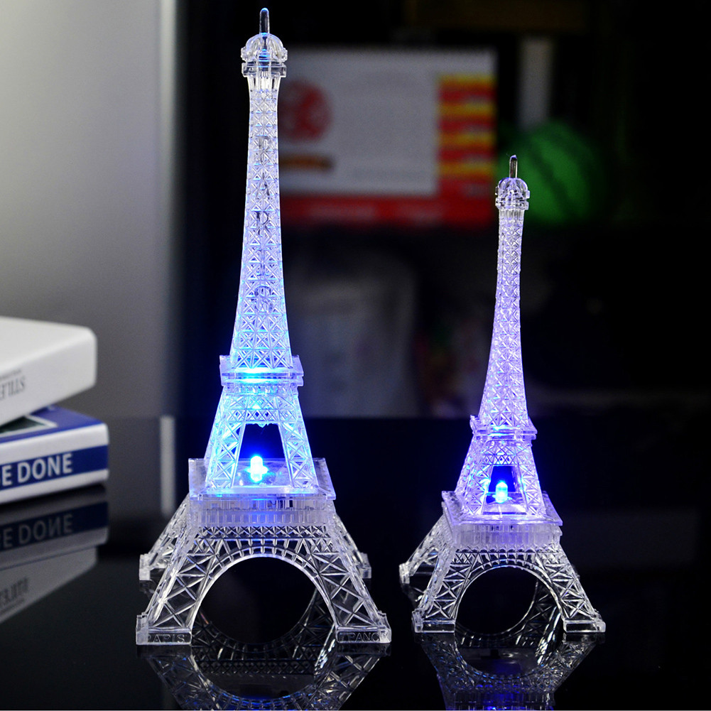 Hopeup Glowing Eiffel Tower LED ánh sáng ban đêm nhỏ lãng mạn tháp Paris