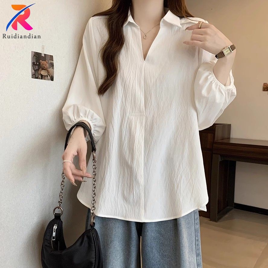 Ruidian Mùa Hè Mới Phong Cách Hồng Kông Áo Sơ Mi Nữ Plus Size Ôm Vai Crop Top