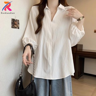 Ruidian Mùa Hè Mới Phong Cách Hồng Kông Áo Sơ Mi Nữ Plus Size Ôm Vai Crop Top