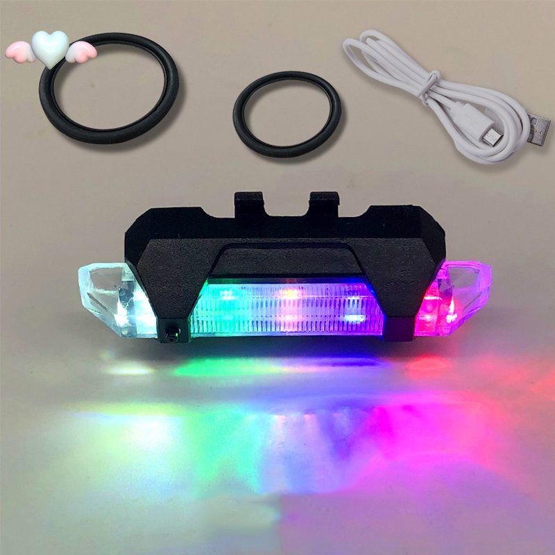 Đèn led Cảnh Báo Gắn Đuôi Xe Đạp Leo Núi Có Thể Sạc Lại Bằng Cổng USB đèn xe đạp