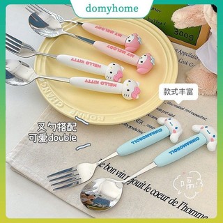 SANRIO Bộ Muỗng Nĩa Đũa Hình Hello Kitty Kuromi Cinnamoroll Pochacco