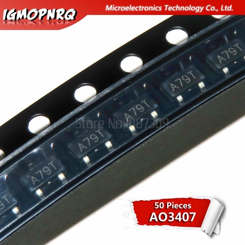 Bộ 50 AO3400 AO3401 AO3402 AO3404 AO3406 AO3407 AO3415 AO3416 3407 SOT23 Miếng dán ống hiệu ứng trườ
