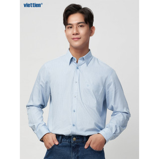 Sơmi dài tay VIỆT TIẾN lai bầu vải sợi hoa hồng phom regular - 1S1916NR1/LBDZ