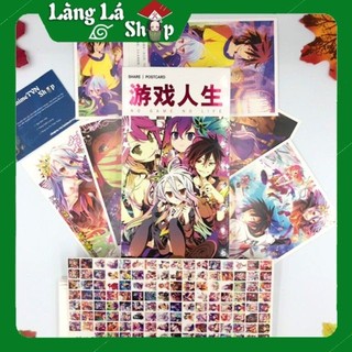 Hộp Postcard Bưu thiếp (Trọn bộ 340 Hình có Sticker) Anime/Manga No game no life