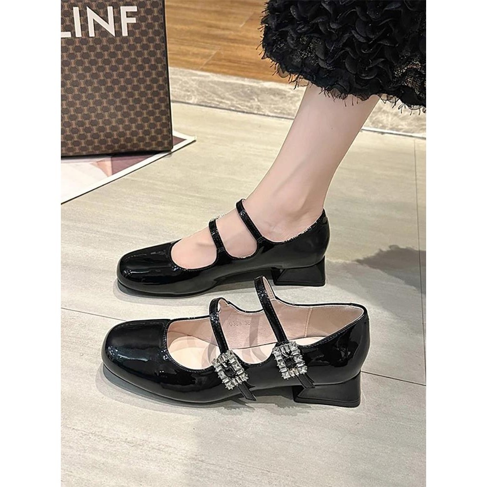 Slip On Retro Nữ Xăng đan Nữ Mary Jane 2024 Nền Tảng Giày Cao Gót Mũi Tròn Ren-Up Thương Hiệu Bơm Ngọt Mới Nhất Slip-On Afri