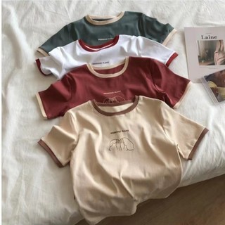 Áo thun nữ tay ngắn cổ tròn thời trang