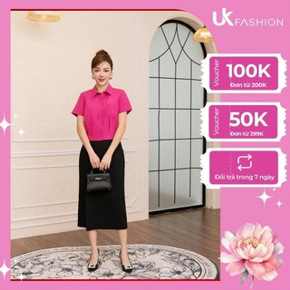 Áo Sơ Mi Cổ Đức Croptop UK Fashion Túi Ngực Thiết Kế Lệch Trẻ Trung Năng Động Chất Vải Thoáng Mát Mềm Mịn UKSM2303015