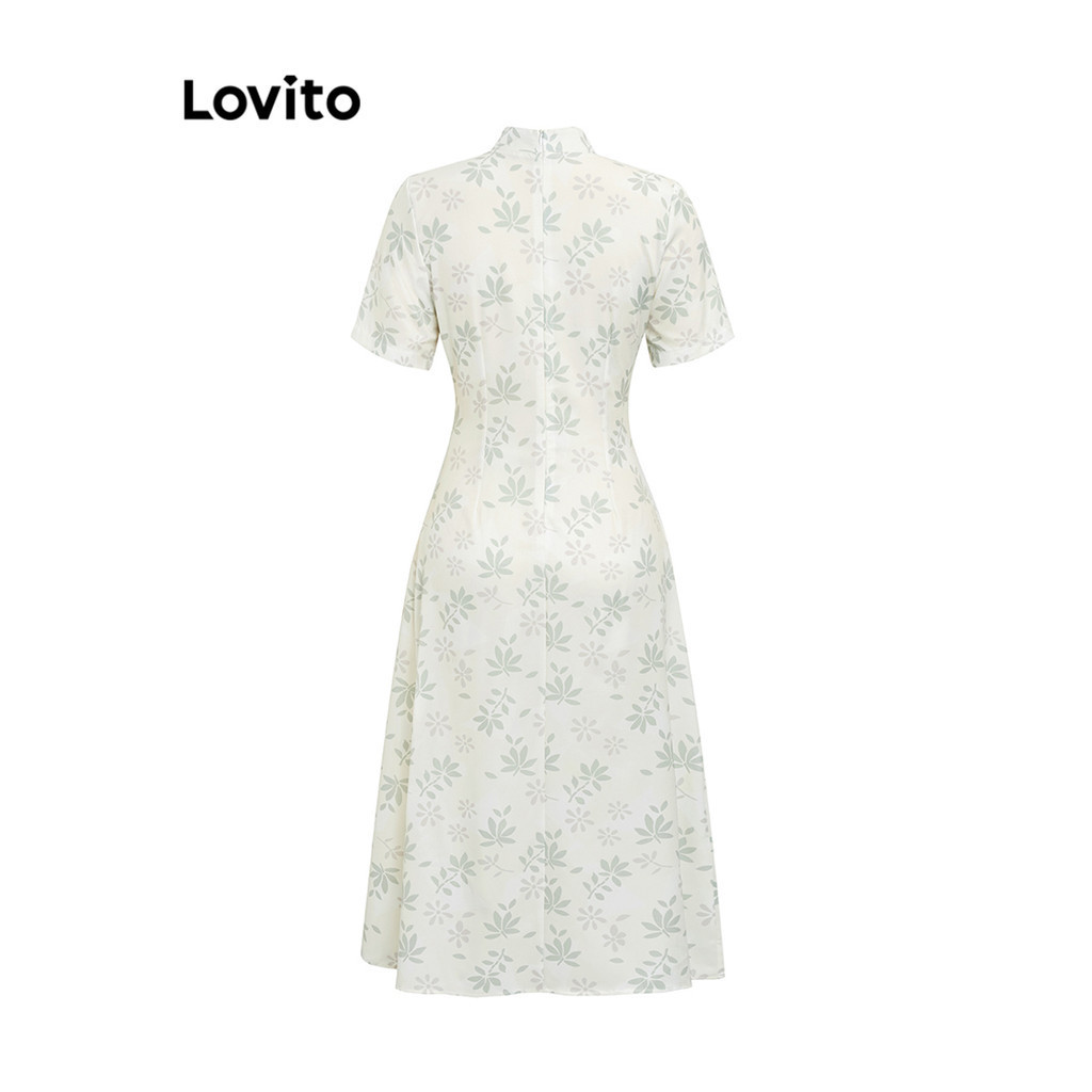 Lovito Đầm cài cúc bất đối xứng có tua rua thanh lịch cho nữ LNE39491 (Quả mơ) | BigBuy360 - bigbuy360.vn