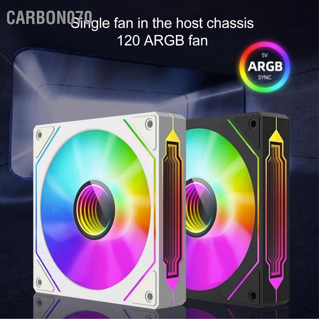 Carbon070 120 Mm ARGB RGB Quạt 800 Đến 2000 Vòng/phút 4pin Diesel Im Lặng Máy Tính Bo Mạch Chủ Đồng Bộ máy Làm Mát