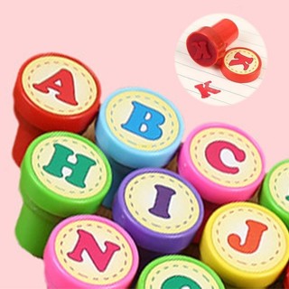 Youn 26 chữ cái và số tròn tem nhiều màu sắc con dấu tự mực mini stamper