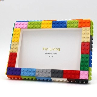 Trang trí khung khối xây dựng LEOTA, Khung ảnh khối xây dựng hình chữ nhật DIY, Khối xây dựng trẻ em bằng nhựa Khung ảnh thủ công Thiết lập sân khấu