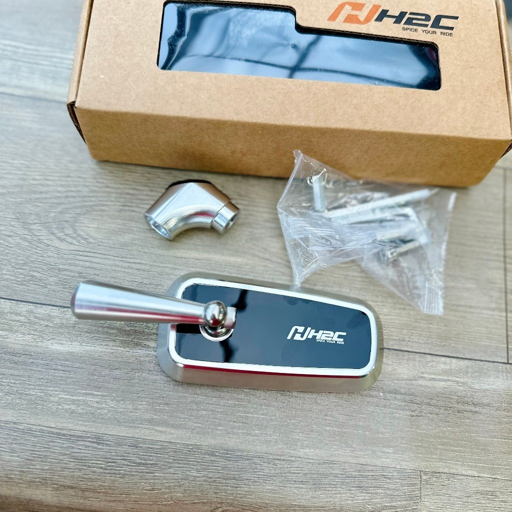 Kính H2C, Gương H2C chân ngắn Xiken sáng bóng cực nét kính H2C gương chiếu hậu xe máy Wave Dream Sir